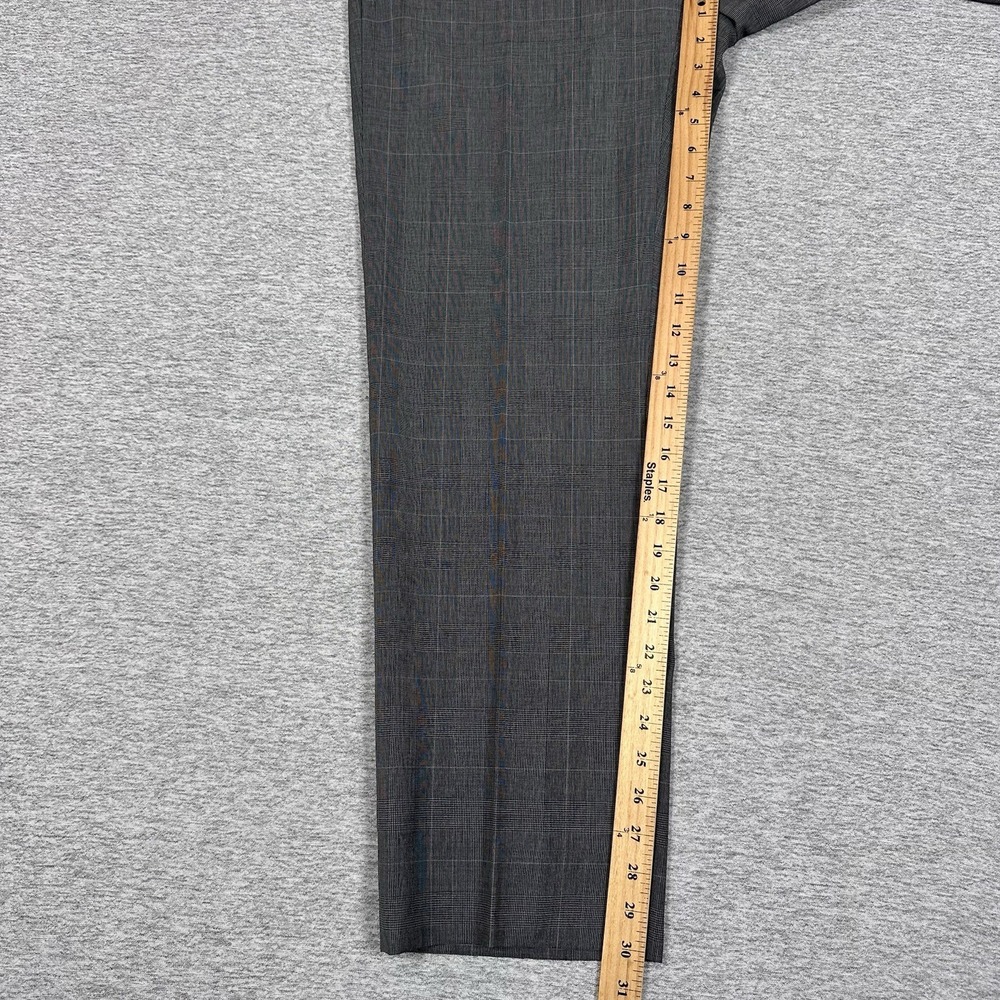 Zanella Dress Pants Mens Size 35x30 Gray Plaid Wool Italy Made City Business - Picture 5 of 8